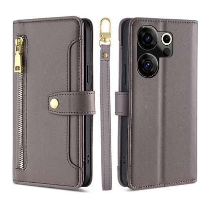 Sheep Texture Cross-body Zipper Wallet Leather Phone Case, For Tecno Camon 30, For Tecno Pova 5 Pro, For Tecno Pova Neo 3, For Tecno Camon 20 Premier 5G
