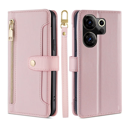 Sheep Texture Cross-body Zipper Wallet Leather Phone Case, For Tecno Camon 30, For Tecno Pova 5 Pro, For Tecno Pova Neo 3, For Tecno Camon 20 Premier 5G