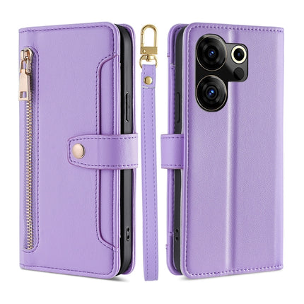 Sheep Texture Cross-body Zipper Wallet Leather Phone Case, For Tecno Camon 30, For Tecno Pova 5 Pro, For Tecno Pova Neo 3, For Tecno Camon 20 Premier 5G