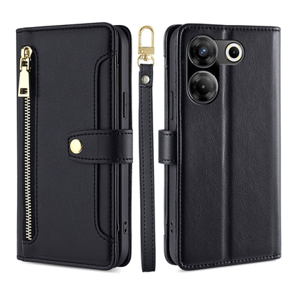 Sheep Texture Cross-body Zipper Wallet Leather Phone Case, For Tecno Camon 20 Pro 5G, For Tecno Camon 20 Pro 4G