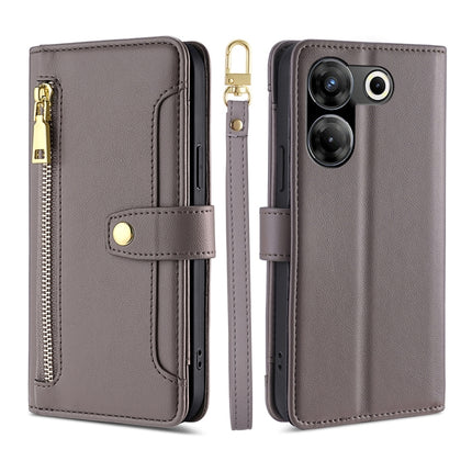 Sheep Texture Cross-body Zipper Wallet Leather Phone Case, For Tecno Camon 20 Pro 5G, For Tecno Camon 20 Pro 4G