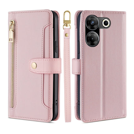 Sheep Texture Cross-body Zipper Wallet Leather Phone Case, For Tecno Camon 20 Pro 5G, For Tecno Camon 20 Pro 4G