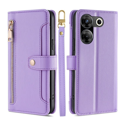 Sheep Texture Cross-body Zipper Wallet Leather Phone Case, For Tecno Camon 20 Pro 5G, For Tecno Camon 20 Pro 4G