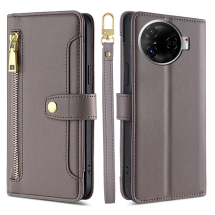 Sheep Texture Cross-body Zipper Wallet Leather Phone Case, For Tecno Spark 30 4G, For Tecno Pova 6 Neo 5G, For Tecno Camon 30 Premier 5G, For Tecno Camon 30 Pro 5G