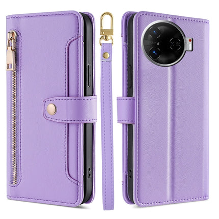 Sheep Texture Cross-body Zipper Wallet Leather Phone Case, For Tecno Spark 30 4G, For Tecno Pova 6 Neo 5G, For Tecno Camon 30 Premier 5G, For Tecno Camon 30 Pro 5G