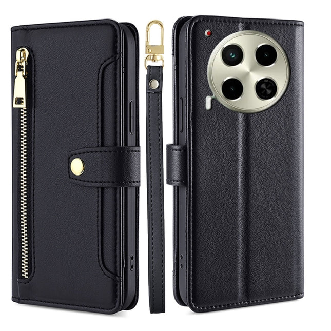 Sheep Texture Cross-body Zipper Wallet Leather Phone Case, For Tecno Camon 30, For Tecno Pova 5 Pro, For Tecno Pova Neo 3, For Tecno Camon 20 Premier 5G
