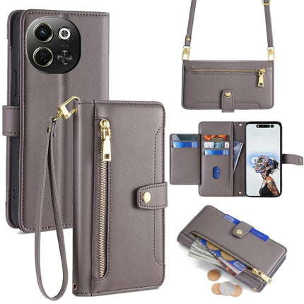 Sheep Texture Cross-body Zipper Wallet Leather Phone Case, For Tecno Spark 30 4G, For Tecno Pova 6 Neo 5G, For Tecno Camon 30 Premier 5G, For Tecno Camon 30 Pro 5G