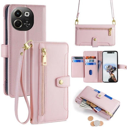 Sheep Texture Cross-body Zipper Wallet Leather Phone Case, For Tecno Spark 30 4G, For Tecno Pova 6 Neo 5G, For Tecno Camon 30 Premier 5G, For Tecno Camon 30 Pro 5G