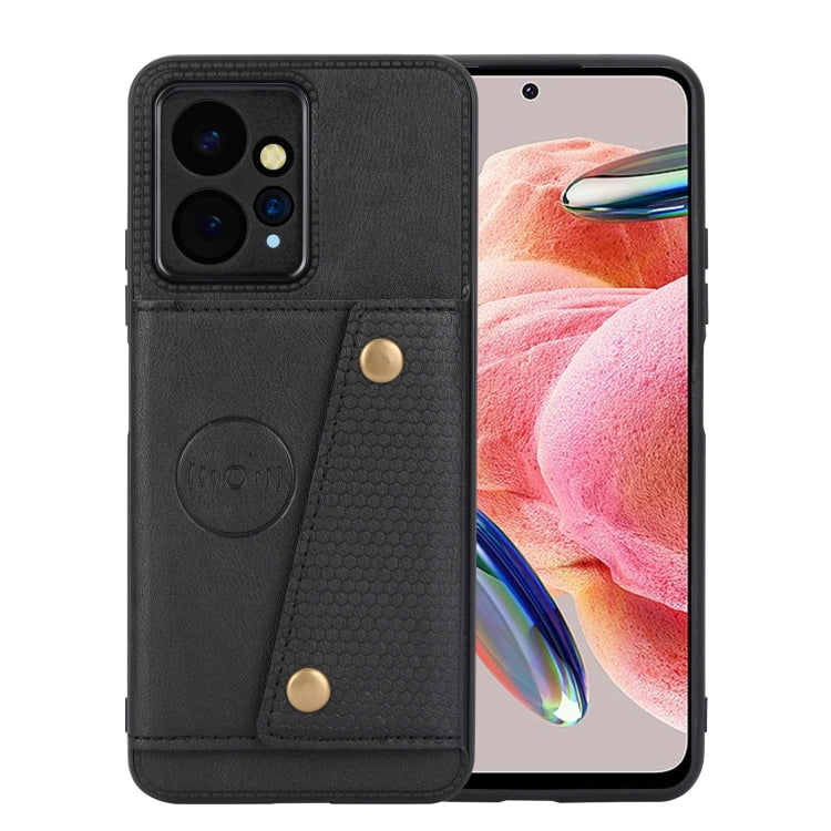 Double Buckle Card Slots Magnetic Phone Case, For Xiaomi Redmi Note 12 4G Global, For Xiaomi Redmi Note 12 Turbo/Poco F5, For Xiaomi Redmi Note 12S 4G, For Xiaomi Redmi K40S / Poco F4