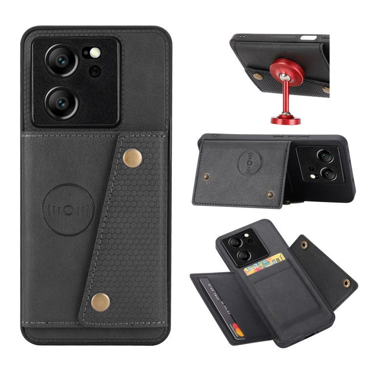 Double Buckle Card Slots Magnetic Phone Case, For Xiaomi 14 Ultra, For Xiaomi Redmi 13C 4G / Poco C65, For Xiaomi 13T / Redmi K60 Ultra, For Xiaomi Redmi Note 12R /Redmi 12 5G
