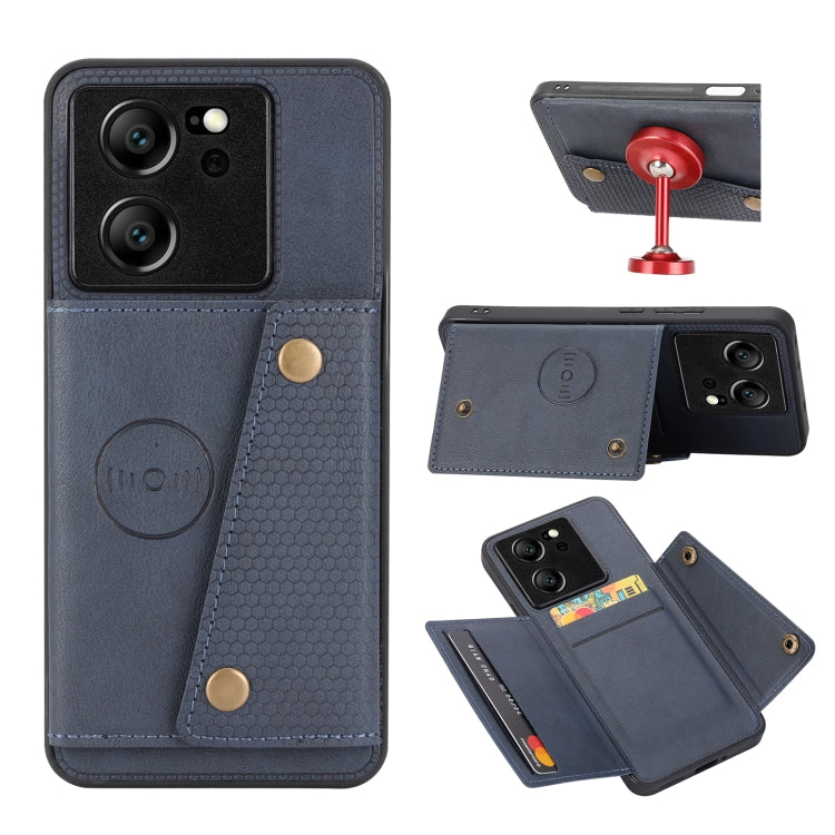 Double Buckle Card Slots Magnetic Phone Case, For Xiaomi 14 Ultra, For Xiaomi Redmi 13C 4G / Poco C65, For Xiaomi 13T / Redmi K60 Ultra, For Xiaomi Redmi Note 12R /Redmi 12 5G
