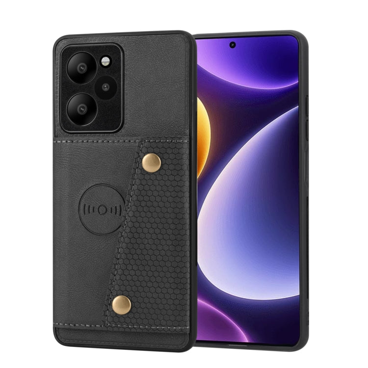 Double Buckle Card Slots Magnetic Phone Case, For Xiaomi 14 Ultra, For Xiaomi Redmi 13C 4G / Poco C65, For Xiaomi 13T / Redmi K60 Ultra, For Xiaomi Redmi Note 12R /Redmi 12 5G