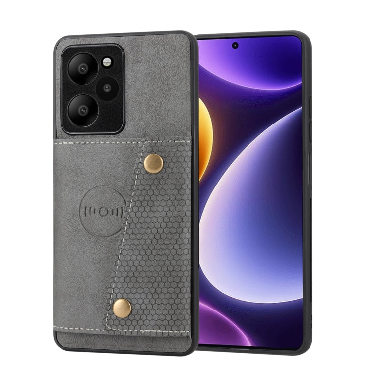 Double Buckle Card Slots Magnetic Phone Case, For Xiaomi 14 Ultra, For Xiaomi Redmi 13C 4G / Poco C65, For Xiaomi 13T / Redmi K60 Ultra, For Xiaomi Redmi Note 12R /Redmi 12 5G