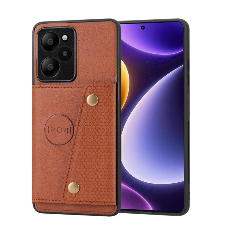 Double Buckle Card Slots Magnetic Phone Case, For Xiaomi 14 Ultra, For Xiaomi Redmi 13C 4G / Poco C65, For Xiaomi 13T / Redmi K60 Ultra, For Xiaomi Redmi Note 12R /Redmi 12 5G