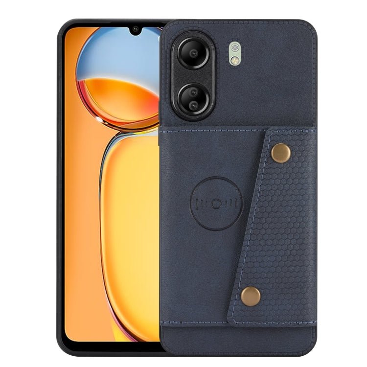 Double Buckle Card Slots Magnetic Phone Case, For Xiaomi 14 Ultra, For Xiaomi Redmi 13C 4G / Poco C65, For Xiaomi 13T / Redmi K60 Ultra, For Xiaomi Redmi Note 12R /Redmi 12 5G