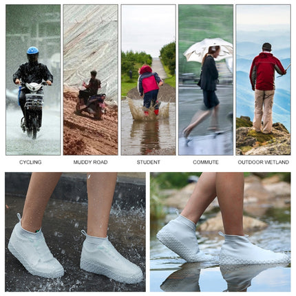 Silicone Non-slip Thickened Wear-resistant Waterproof Shoe Boots Cover, S, M