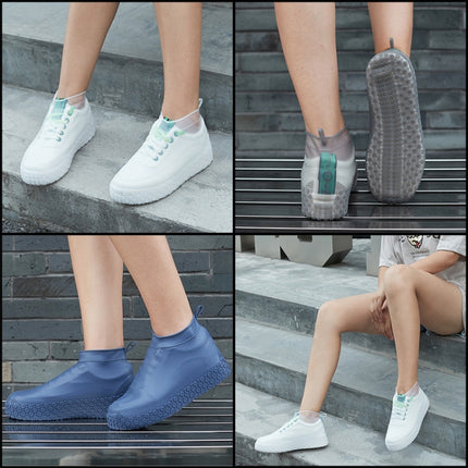 Silicone Non-slip Thickened Wear-resistant Waterproof Shoe Boots Cover, L