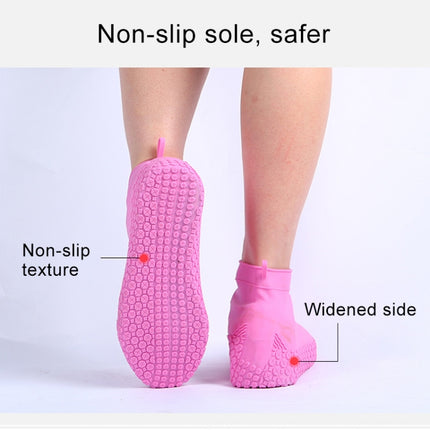 Silicone Non-slip Thickened Wear-resistant Waterproof Shoe Boots Cover, L