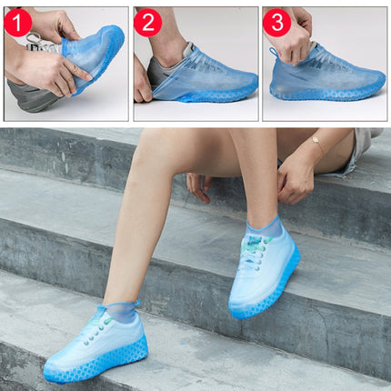 Silicone Non-slip Thickened Wear-resistant Waterproof Shoe Boots Cover, L
