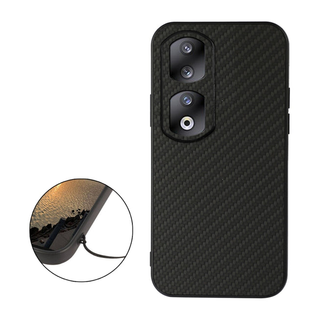 Carbon Fiber Texture Shockproof Phone Case, For Honor 90 Pro, For Honor 90