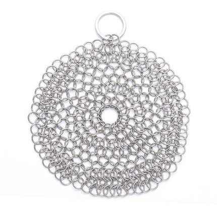 Stainless Steel Round Iron Cleaner Pot Brush Scrubber Home Cookware Kitchen Cleaning Tool, 4 x 4 inch, 5 x 5 inch, 6 x 6 inch, 7 x 7 inch, 8 x 8 inch