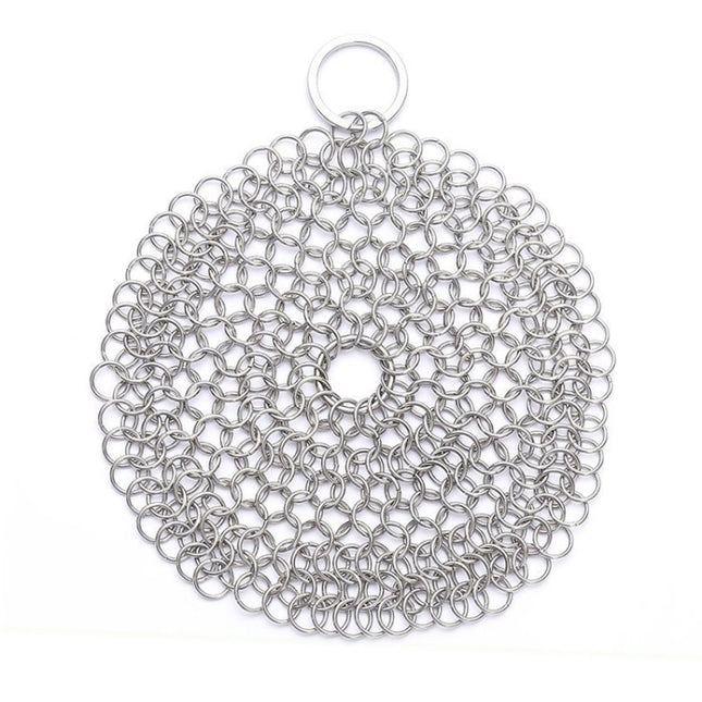 Stainless Steel Round Iron Cleaner Pot Brush Scrubber Home Cookware Kitchen Cleaning Tool, 4 x 4 inch, 5 x 5 inch, 6 x 6 inch, 7 x 7 inch, 8 x 8 inch