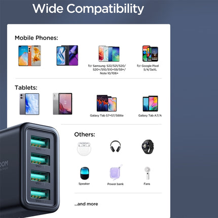 JOYROOM JR-TCN03 4.8A 24W 4 USB Ports Charger, JR-TCN03
