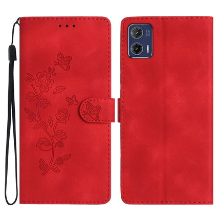 Flower Butterfly Embossing Pattern Leather Phone Case, For Motorola Moto G13, For Motorola Moto E13, For Motorola Moto G73, For Motorola Moto E22