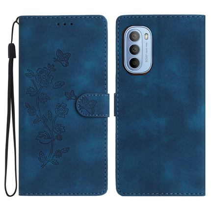 Flower Butterfly Embossing Pattern Leather Phone Case, For Motorola Moto G42, For Motorola Moto G62 5G, For Motorola Moto E32, For Motorola Moto G52
