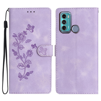 Flower Butterfly Embossing Pattern Leather Phone Case, For Motorola Moto G22, For Motorola Moto E20 / E30 / E40, For Motorola Moto G31 / G41, For Motorola Moto G60 / G40 Fusion