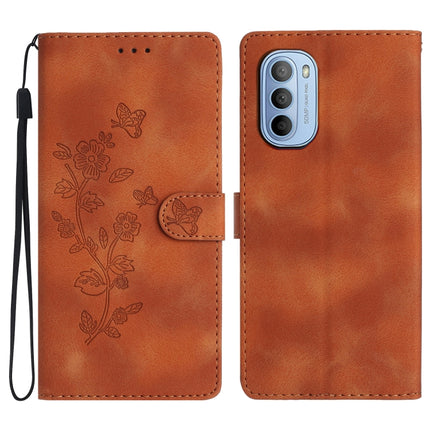 Flower Butterfly Embossing Pattern Leather Phone Case, For Motorola Moto G42, For Motorola Moto G62 5G, For Motorola Moto E32, For Motorola Moto G52