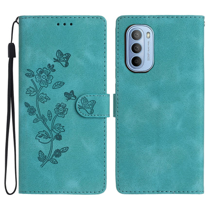 Flower Butterfly Embossing Pattern Leather Phone Case, For Motorola Moto G42, For Motorola Moto G62 5G, For Motorola Moto E32, For Motorola Moto G52