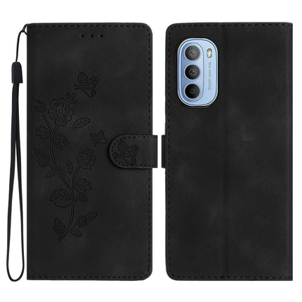 Flower Butterfly Embossing Pattern Leather Phone Case, For Motorola Moto G42, For Motorola Moto G62 5G, For Motorola Moto E32, For Motorola Moto G52