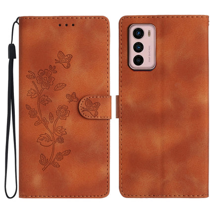 Flower Butterfly Embossing Pattern Leather Phone Case, For Motorola Moto G42, For Motorola Moto G62 5G, For Motorola Moto E32, For Motorola Moto G52