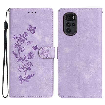 Flower Butterfly Embossing Pattern Leather Phone Case, For Motorola Moto G22, For Motorola Moto E20 / E30 / E40, For Motorola Moto G31 / G41, For Motorola Moto G60 / G40 Fusion