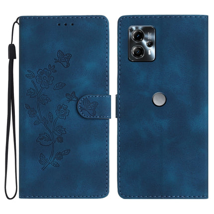Flower Butterfly Embossing Pattern Leather Phone Case, For Motorola Moto G13, For Motorola Moto E13, For Motorola Moto G73, For Motorola Moto E22