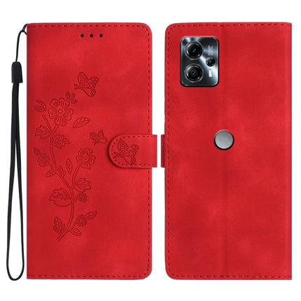 Flower Butterfly Embossing Pattern Leather Phone Case, For Motorola Moto G13, For Motorola Moto E13, For Motorola Moto G73, For Motorola Moto E22