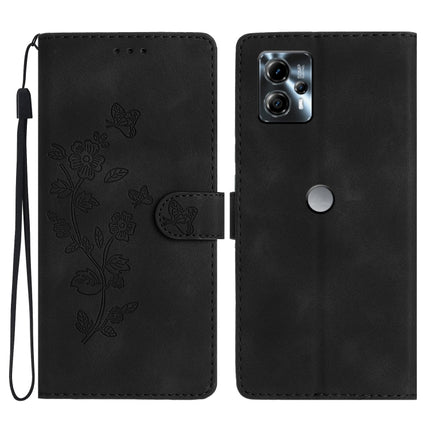 Flower Butterfly Embossing Pattern Leather Phone Case, For Motorola Moto G13, For Motorola Moto E13, For Motorola Moto G73, For Motorola Moto E22