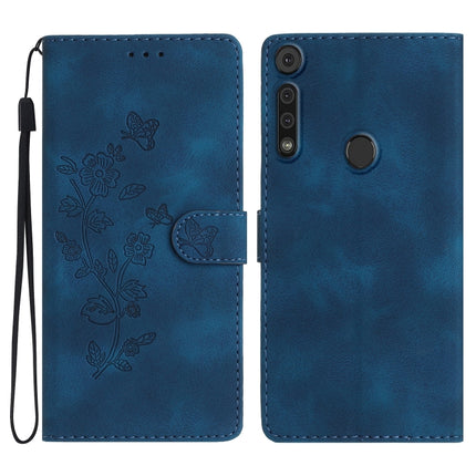 Flower Butterfly Embossing Pattern Leather Phone Case, For Motorola Edge+ 2020, For Motorola Moto E6 Play, For Motorola Moto G8 Play, For Motorola One Action