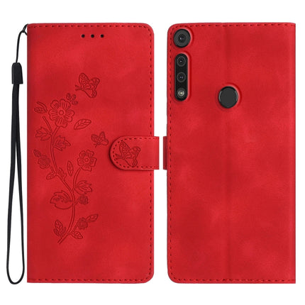 Flower Butterfly Embossing Pattern Leather Phone Case, For Motorola Edge+ 2020, For Motorola Moto E6 Play, For Motorola Moto G8 Play, For Motorola One Action