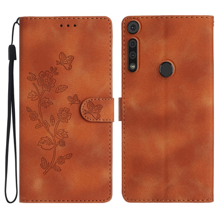 Flower Butterfly Embossing Pattern Leather Phone Case, For Motorola Edge+ 2020, For Motorola Moto E6 Play, For Motorola Moto G8 Play, For Motorola One Action