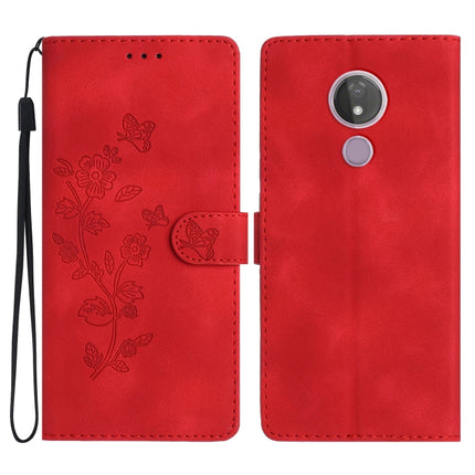 Flower Butterfly Embossing Pattern Leather Phone Case, For Motorola Moto P40 Power, For Motorola Moto G7 Power