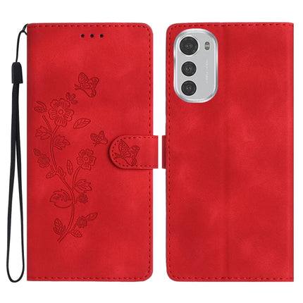 Flower Butterfly Embossing Pattern Leather Phone Case, For Motorola Moto G42, For Motorola Moto G62 5G, For Motorola Moto E32, For Motorola Moto G52