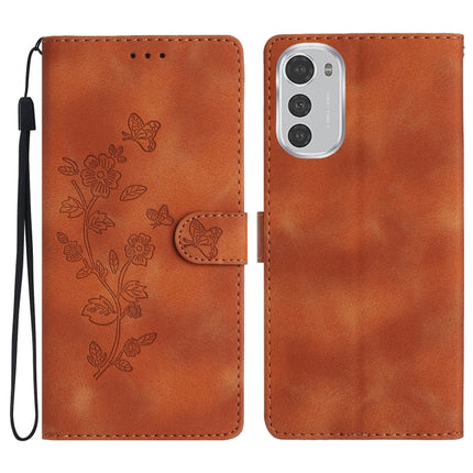 Flower Butterfly Embossing Pattern Leather Phone Case, For Motorola Moto G42, For Motorola Moto G62 5G, For Motorola Moto E32, For Motorola Moto G52