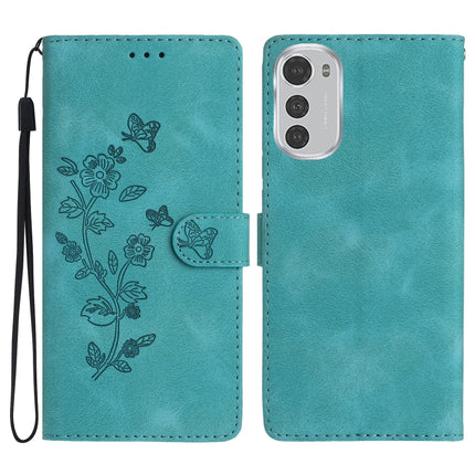 Flower Butterfly Embossing Pattern Leather Phone Case, For Motorola Moto G42, For Motorola Moto G62 5G, For Motorola Moto E32, For Motorola Moto G52