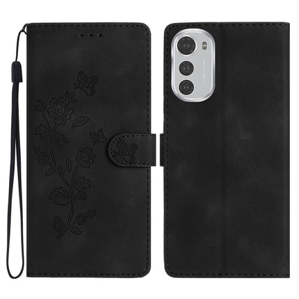 Flower Butterfly Embossing Pattern Leather Phone Case, For Motorola Moto G42, For Motorola Moto G62 5G, For Motorola Moto E32, For Motorola Moto G52