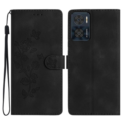 Flower Butterfly Embossing Pattern Leather Phone Case, For Motorola Moto G13, For Motorola Moto E13, For Motorola Moto G73, For Motorola Moto E22