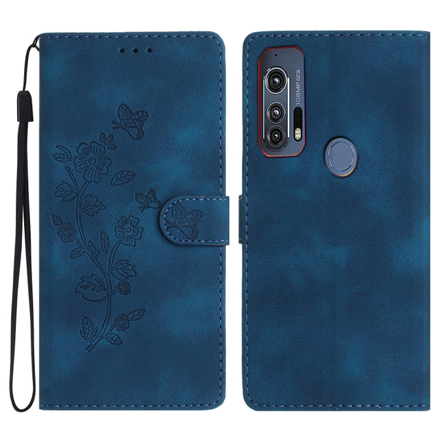 Flower Butterfly Embossing Pattern Leather Phone Case, For Motorola Edge+ 2020, For Motorola Moto E6 Play, For Motorola Moto G8 Play, For Motorola One Action
