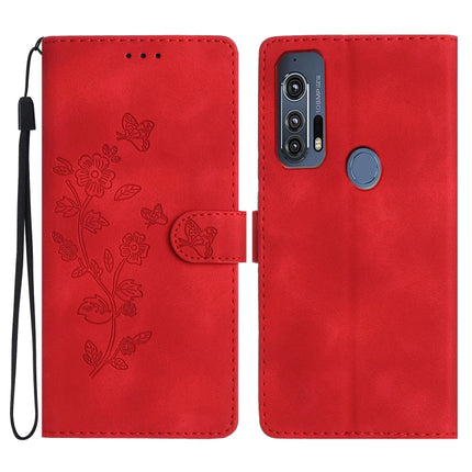 Flower Butterfly Embossing Pattern Leather Phone Case, For Motorola Edge+ 2020, For Motorola Moto E6 Play, For Motorola Moto G8 Play, For Motorola One Action