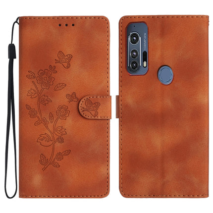 Flower Butterfly Embossing Pattern Leather Phone Case, For Motorola Edge+ 2020, For Motorola Moto E6 Play, For Motorola Moto G8 Play, For Motorola One Action
